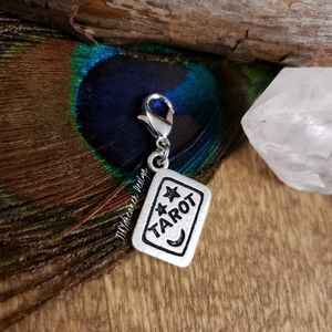 5/$25 Silver Tarot Card Charm for Bracelet~Zipper~Divination~Wiccan~Witch~Occult